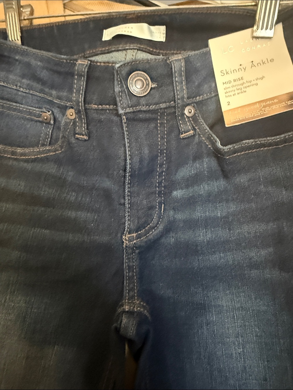LC Lauren Conrad Dark Blue Skinny Ankle Jeans
